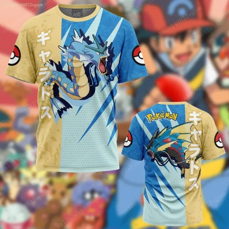 Summer New Pokémon Gengar Cartoon Print Men's and Women‘s T Shirt Short-sleeved Cosplay Tees Casual Oversized Kids/Adult Tops