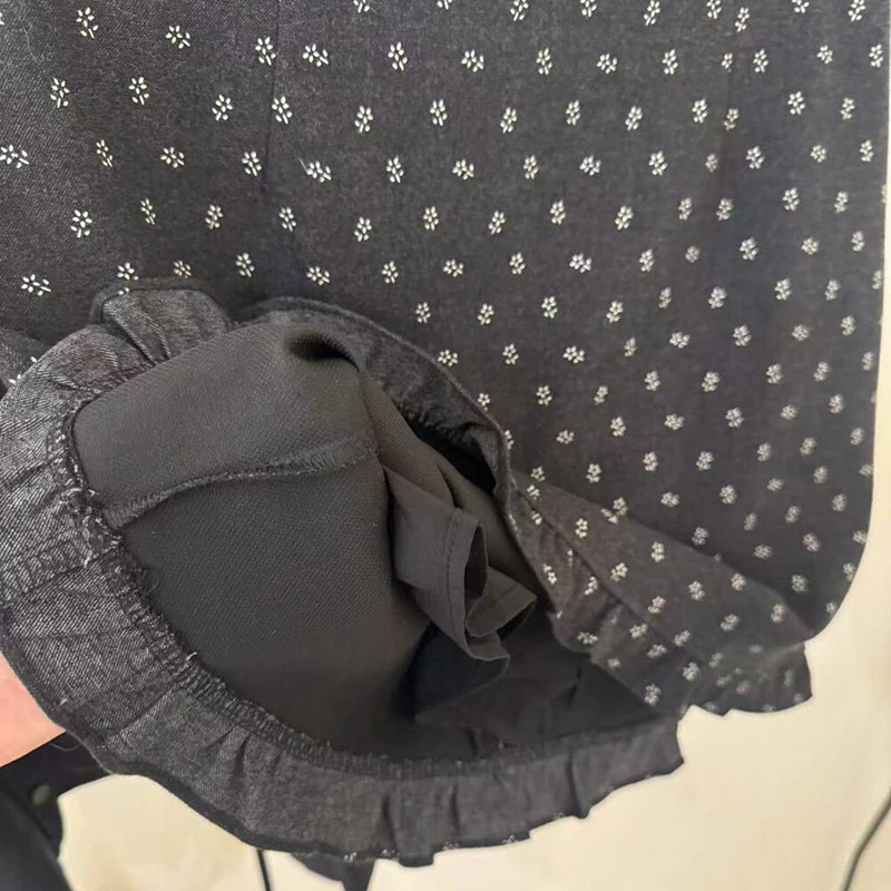 الأزهار عالية الخصر تنورة صغيرة النساء الخريف الشتاء خمر كشكش التنانير غير رسمية الكورية الرجعية ألف خط الحلو فضفاض الإناث التنانير جديد