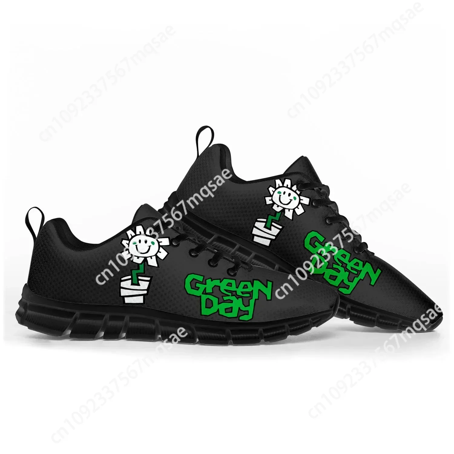 Green Day Pop Rock Band zapatos deportivos para hombres, mujeres, adolescentes, niños, zapatillas casuales personalizadas, zapatos de pareja de alta calidad, negro