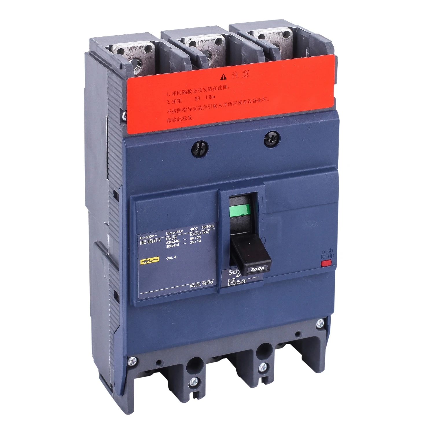 Schneide-r Breakers Circuit EZD250M MCCB TM125D 200A 36kA/415V AC For Distribution Protection 200A 225A 250A