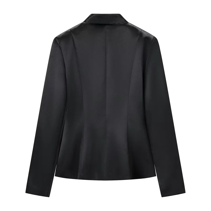 Withered 2026 Spring European And American Style Elegant And Versatile Solid Color Stand Up Collar Waist Cinched Buckle Jacket