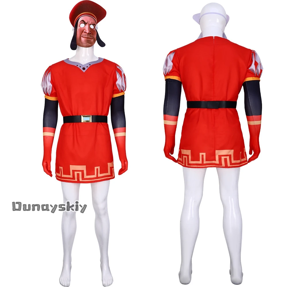 Lord Farquaad コスプレアニメ衣装マントグローブ帽子制服中世ロールプレイングハロウィンパーティー赤い衣装子供女性男性