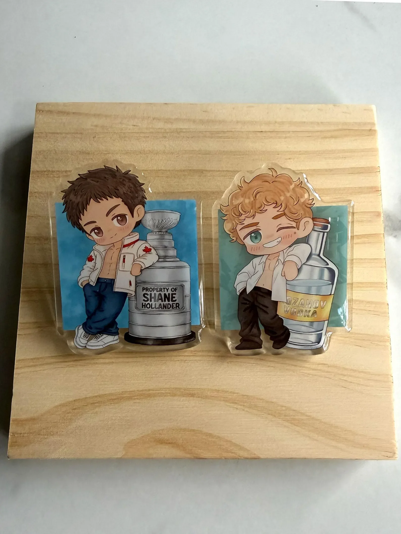 HeatEDRivalry Acrylic Pin Hollanov Property Shane Hollander Ilya Rozanov Hockey Romance Fan Art Bookish Gift for Book Lovers