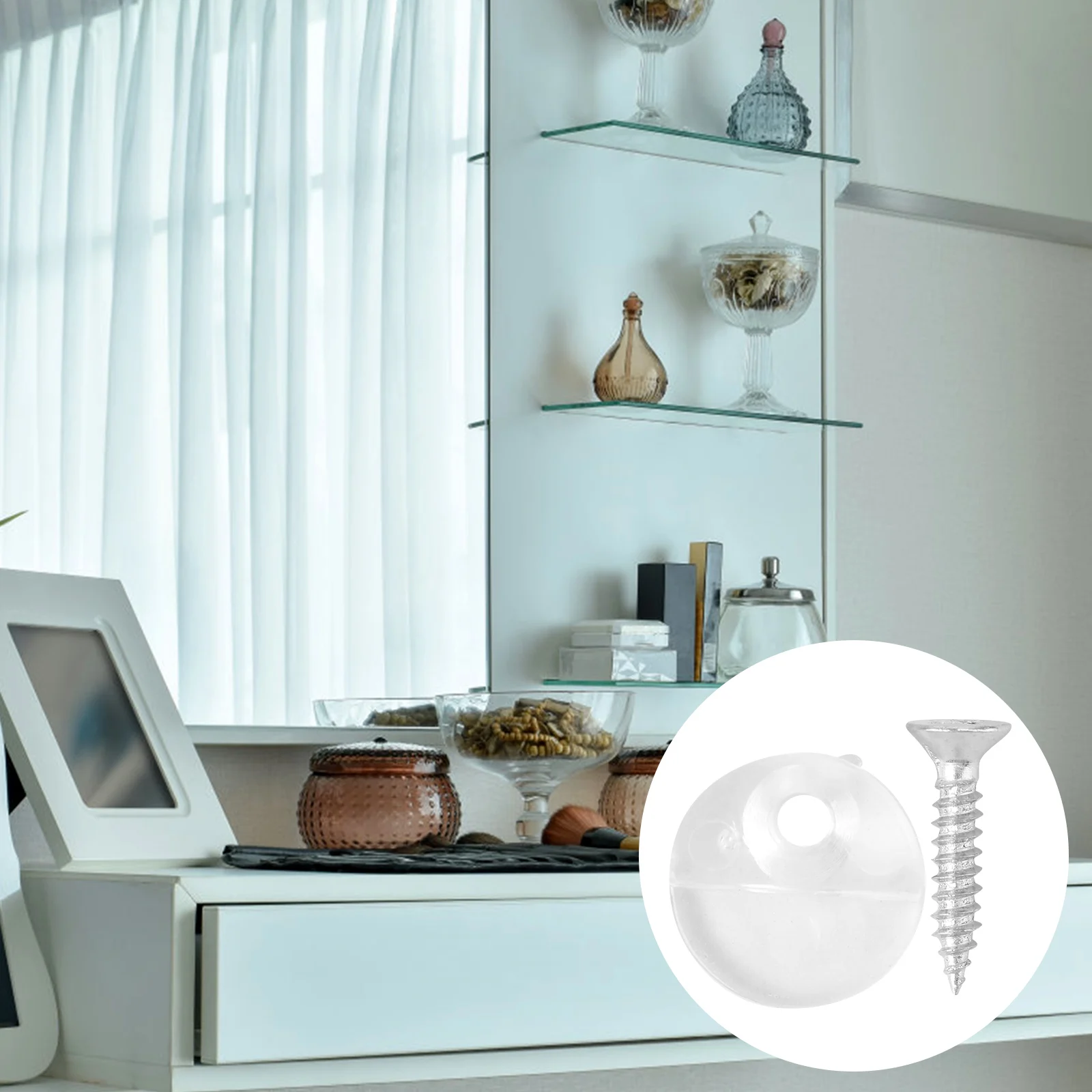 20pcs Glass Wardrobe Shelf Clips For Mirror Cabinet Door Fixing Mount Clamps Glass Panel Support Bracket Hardware Fittings