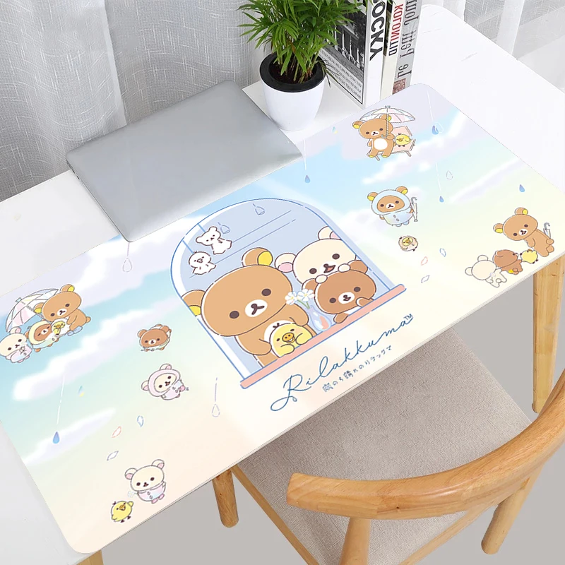Anime mousepad impressão hd computador gamer antiderrapante bonito mouse pad portátil korilakkuma rilakkuma teclado pc kawaii tapete de mesa