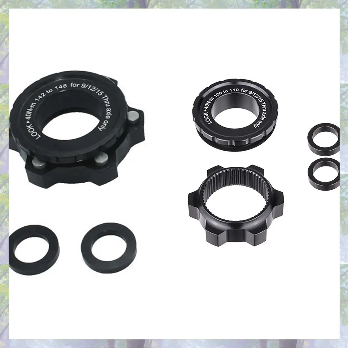 새로운 도착 2 Pcs 센터 잠금 허브 부스트 어댑터, 6 홀용 센터 잠금, 12X142 ~ 12X148 및 15X100 ~ 15X110