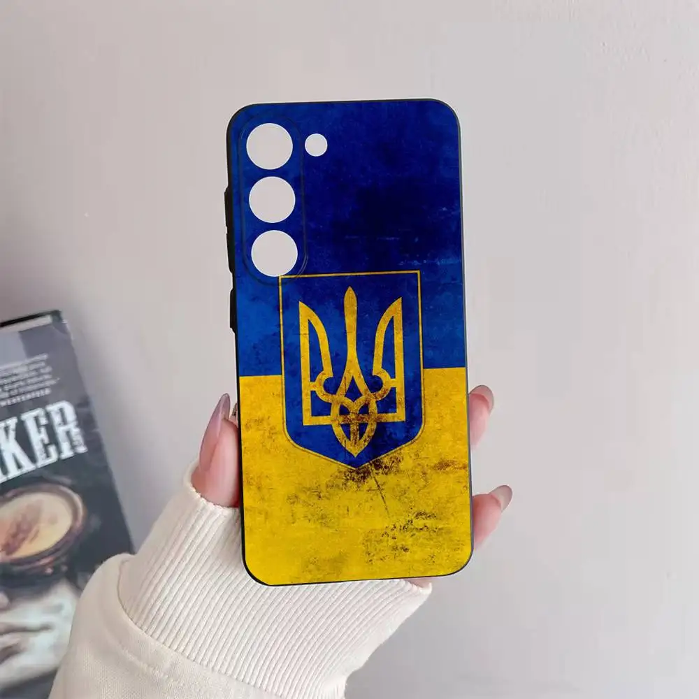 Capa de telefone com bandeira U-Ucrânia para Samsung Galaxy A 91,80,73,72,71,53,52,51,22,5G capa preta macia à prova de choque