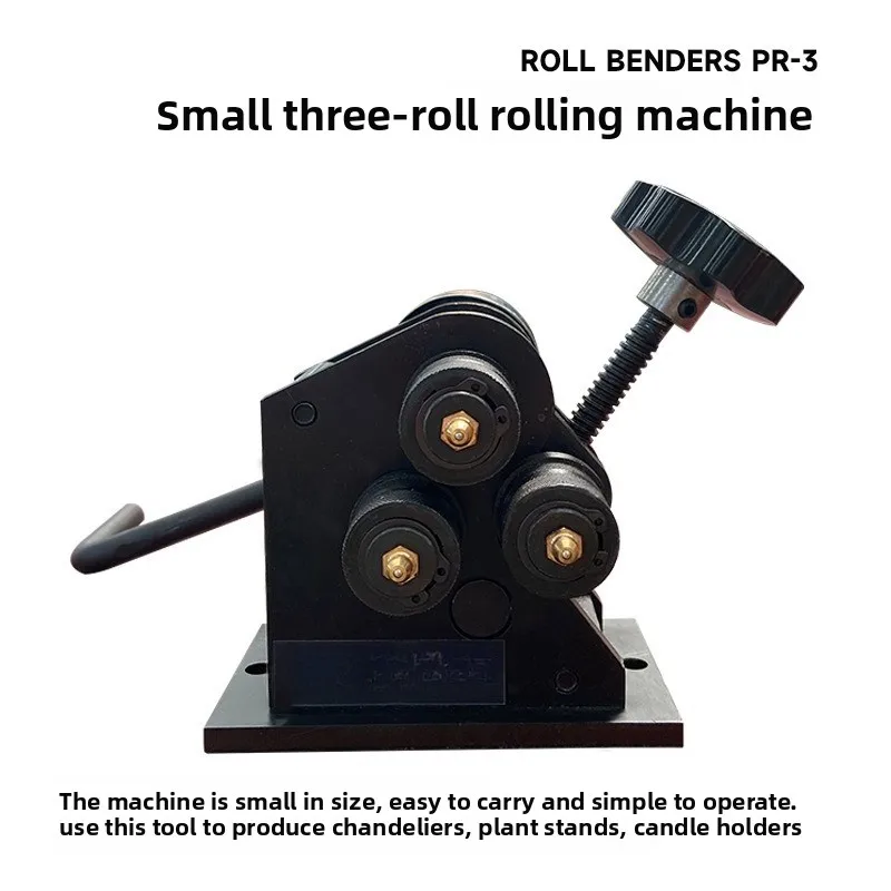 Miniature Manual Rounding Machine PR-3 Rolling Machine, Small Hand Three-roller Pipe Bender, Small Size and Simple Operation