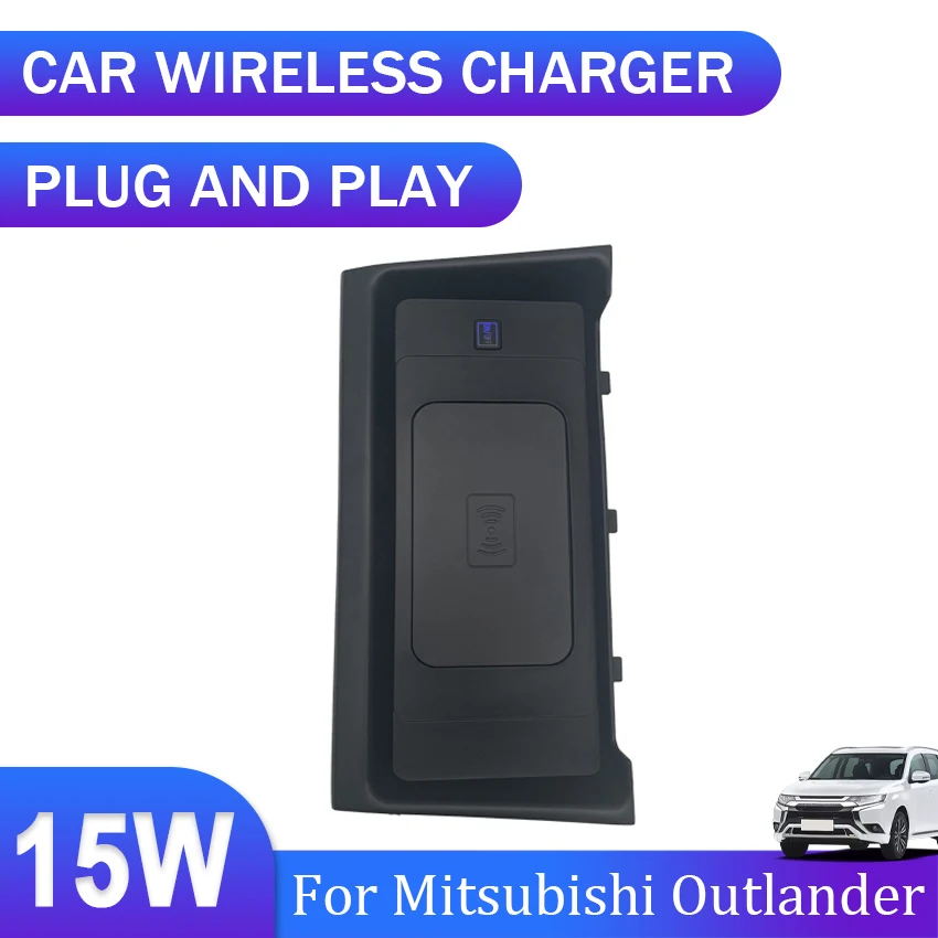 New! For Mitsubishi Outlander 2023 Special Car QI wireless charger 15w fast charging plate phone holder wireless phone charger