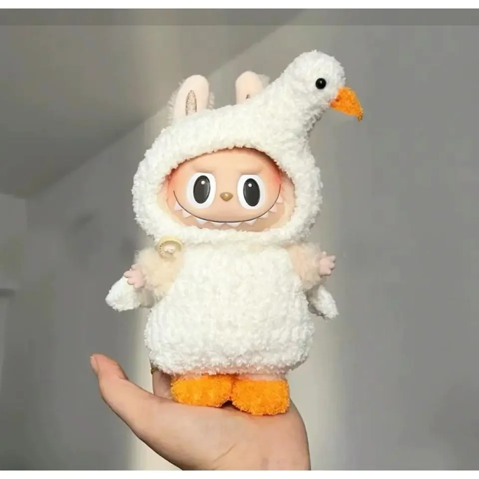 Clothes only For 17CM LABUBU Clothes Swan Set Astronaut Handmade Big White Goose Doll Clothes