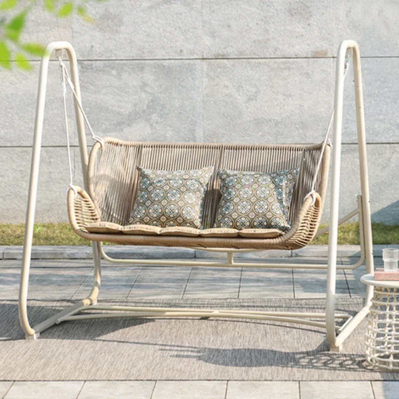 Outdoor swing courtyard rattan double swing