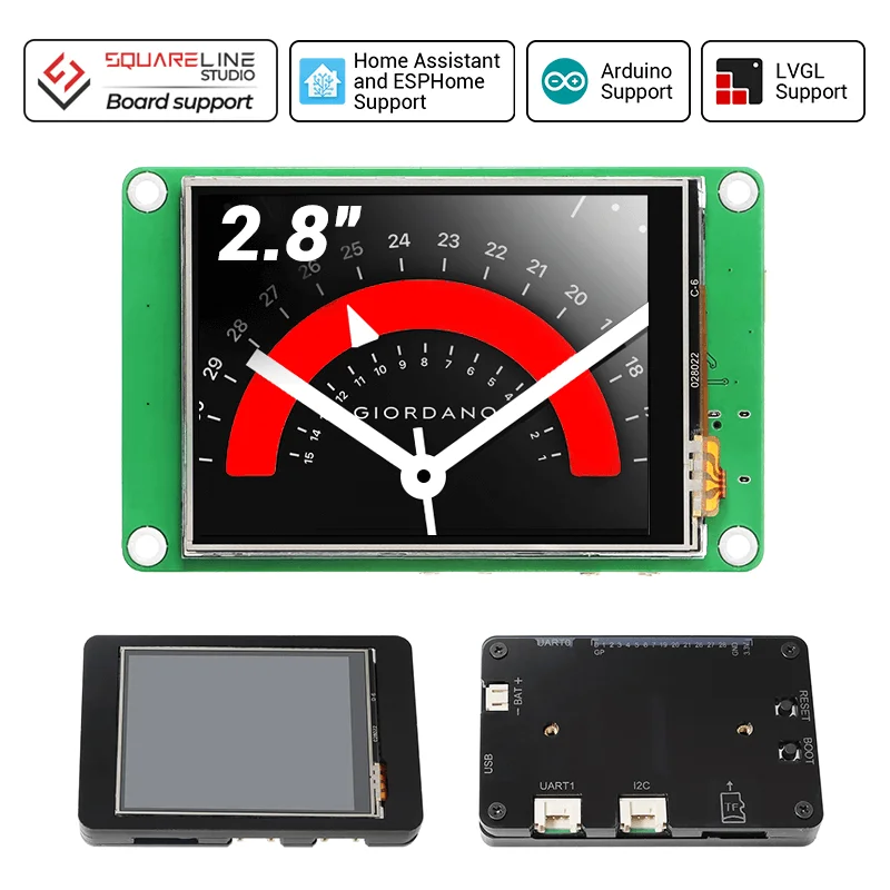 Elecrow-Panel de palanca Pico de 2,8 pulgadas, pantalla táctil TFT LCD HMI, módulo SPI con RP2040, compatible con LVGL/C ++/MicroPython