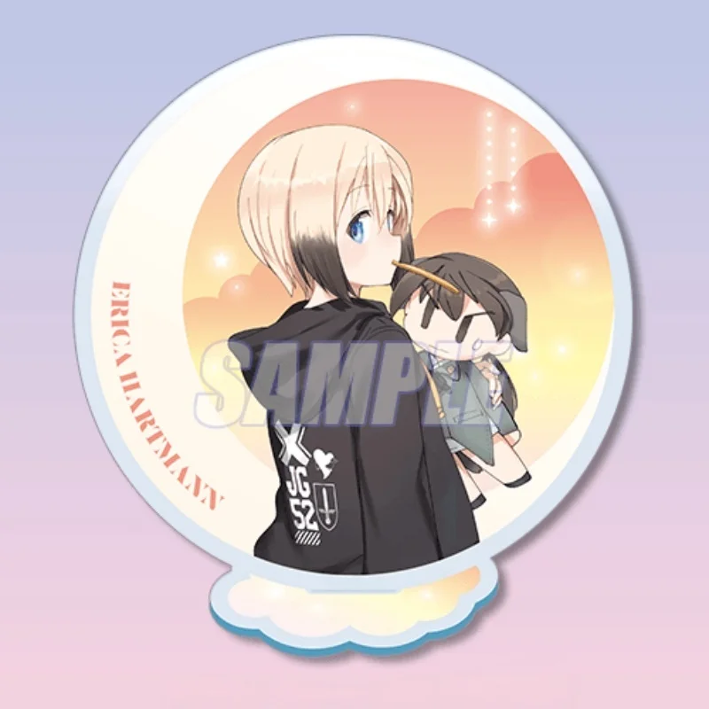 New Style Acrylic Stand Model Plate Keychain Anime Strike Witches 15CM Lynette Bishop/Mio Sakamoto/Yoshika Miyafuji Desk Decor