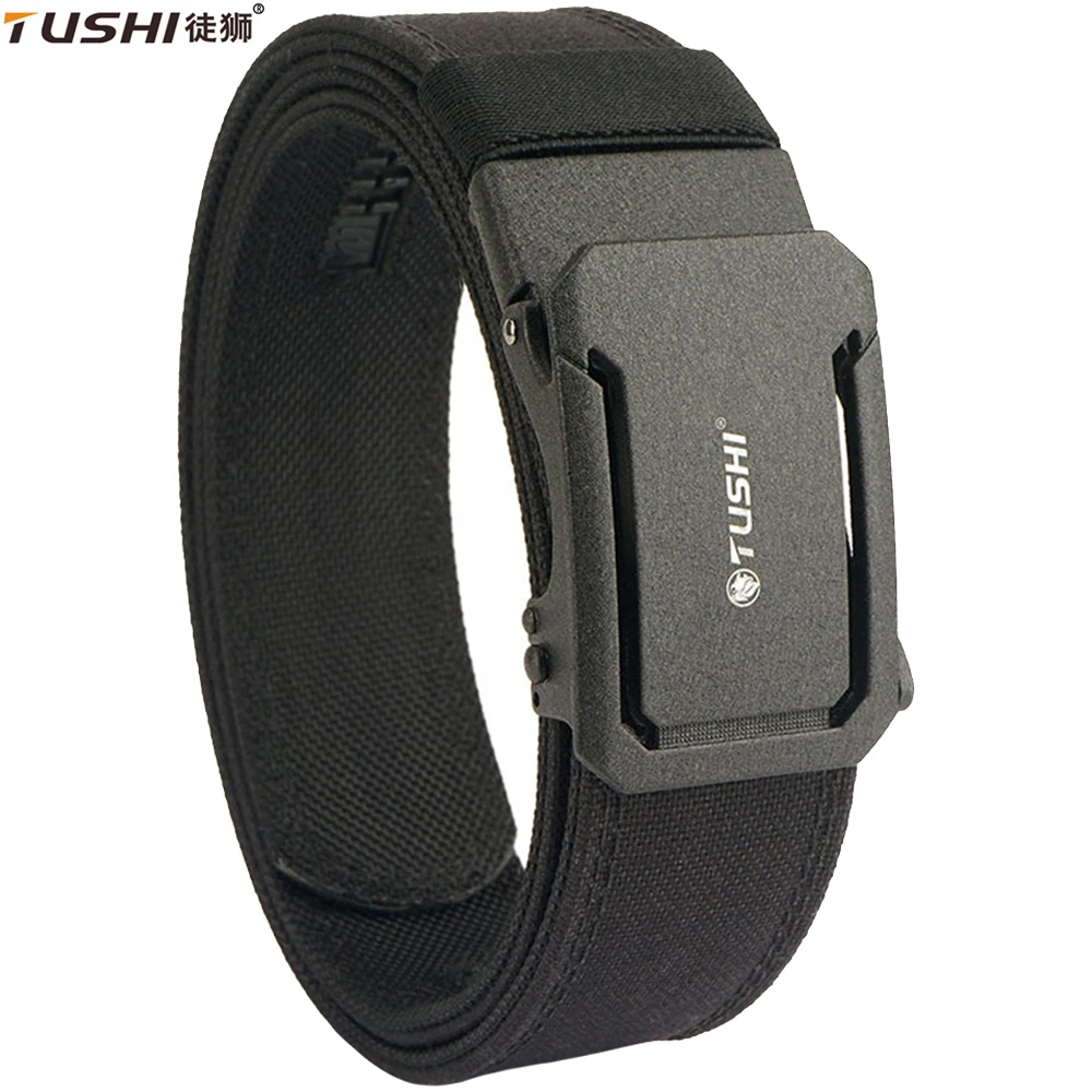 

TUSHI 3.8CM Military Belt for Men Sturdy Nylon Metal Automatic Buckle Police Duty Belt Tactical Outdoor Girdle IPSC Accessories