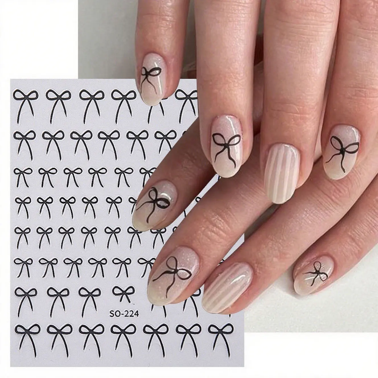 8pcs Mixed Color Bow Nail Art Stickers 3D Cute Red Black Pink bowknot Nail Charms Foils Y2K Gold Laser Effect Bow Manicure Decor