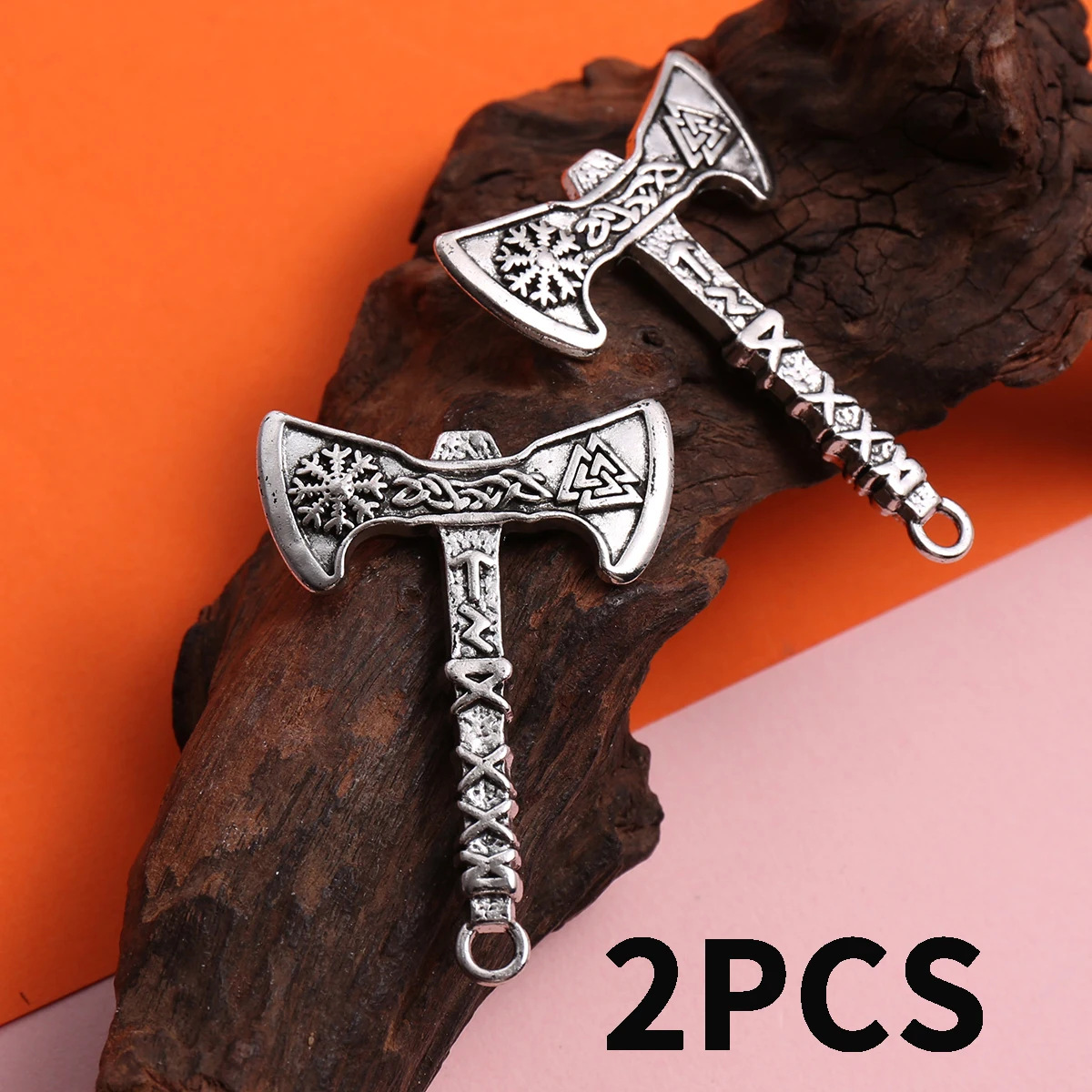 Juego de 2 piezas de hachas de doble cara con pequeños accesorios hechos a mano, con diseños de copos de nieve, adecuados para pulseras, collares y pendientes DIY, así como accesorios de decoración con cuentas hechos a mano.