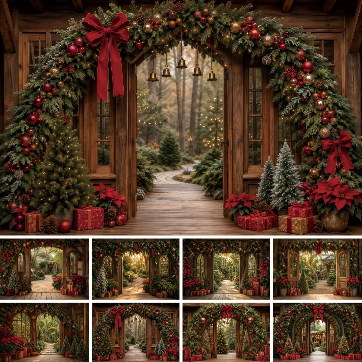 Décor de Noël 2026 : Arche Festive pour Photos, Toile de Fond de Photographie, Accessoire pour Portraits de Famille et Scènes de Vacances