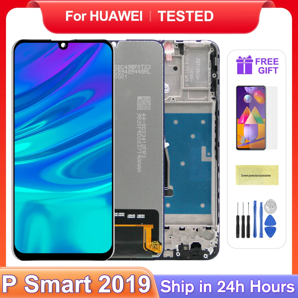 ЖК-дисплей с сенсорным экраном и дигитайзером в сборе для HUAWEI 6,21 'P Smart 2019 для AMOLED POT-LX1 LX1AF LX2J LX3 LX1A