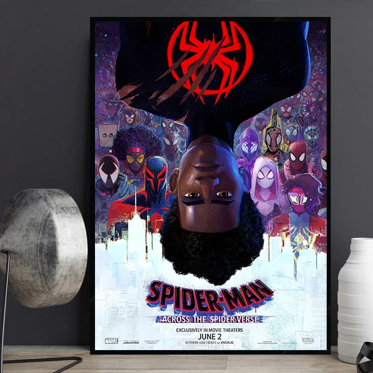 مينيسو الرجل العنكبوت: الكون المتوازي ملصق الفيلم الديكور غرفة قماش اللوحة