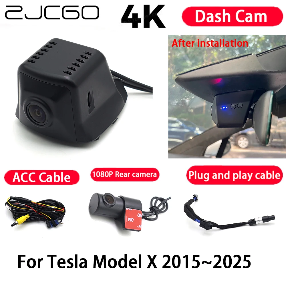 

Car Camera 4K Plug and Play Dash Cam Video Recorder Night Vision for Tesla Model X 2015-2025