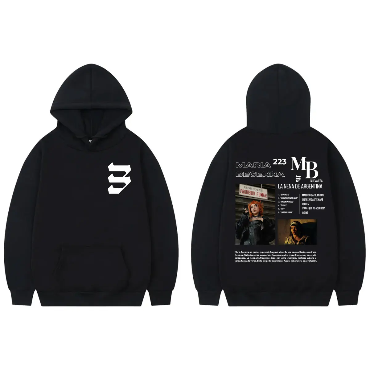 

Singer Maria Becerra Album Merch Hoodie Fashion Vintage Hooded Sweatshirts Men's Women High Quality Fleece Pullovers Streetwear