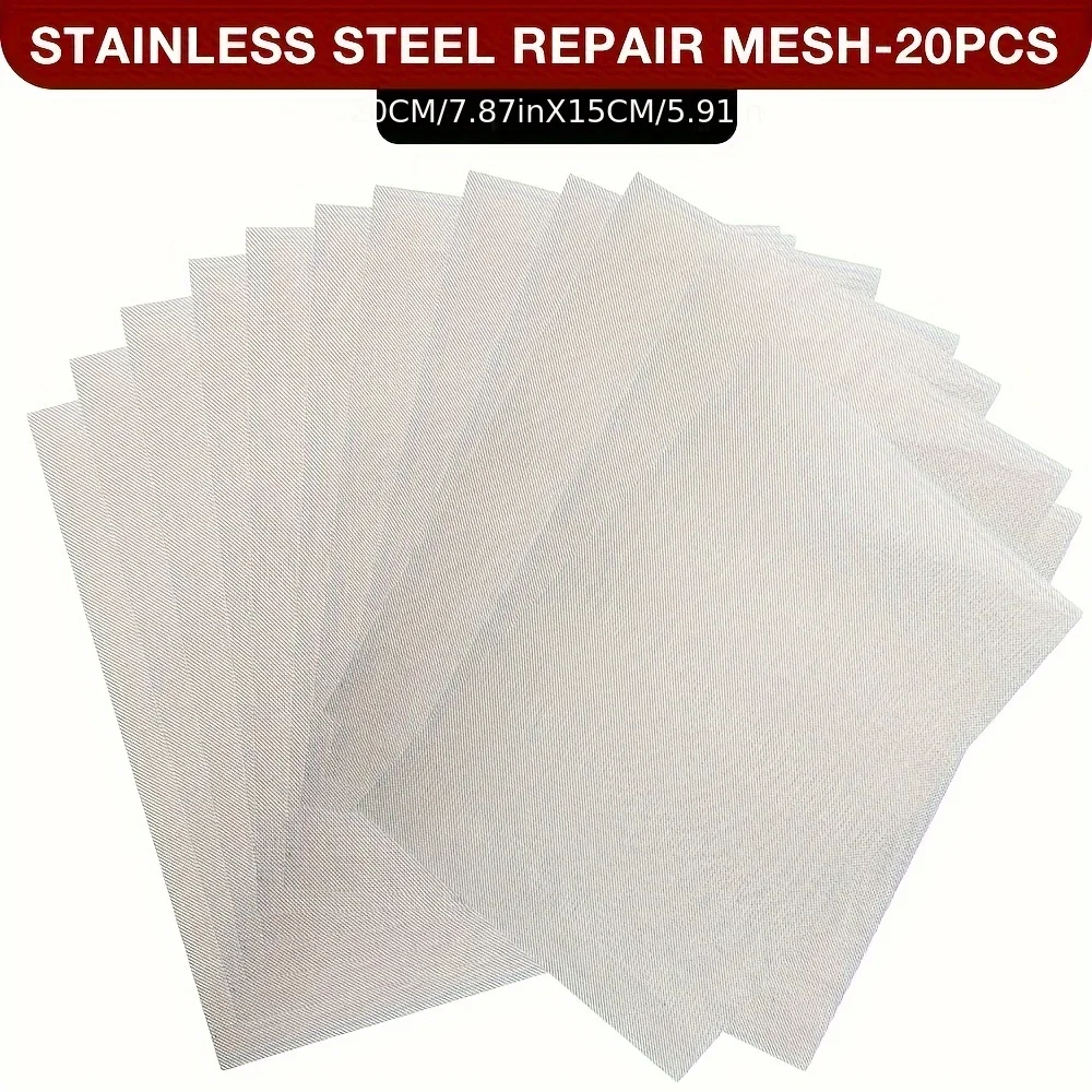 

4pc Stainless Steel Repair Mesh Car Bumper Plastic Hole Crack Patches Trimmable Welding Wire Mesh for Car Repair Welding Machine