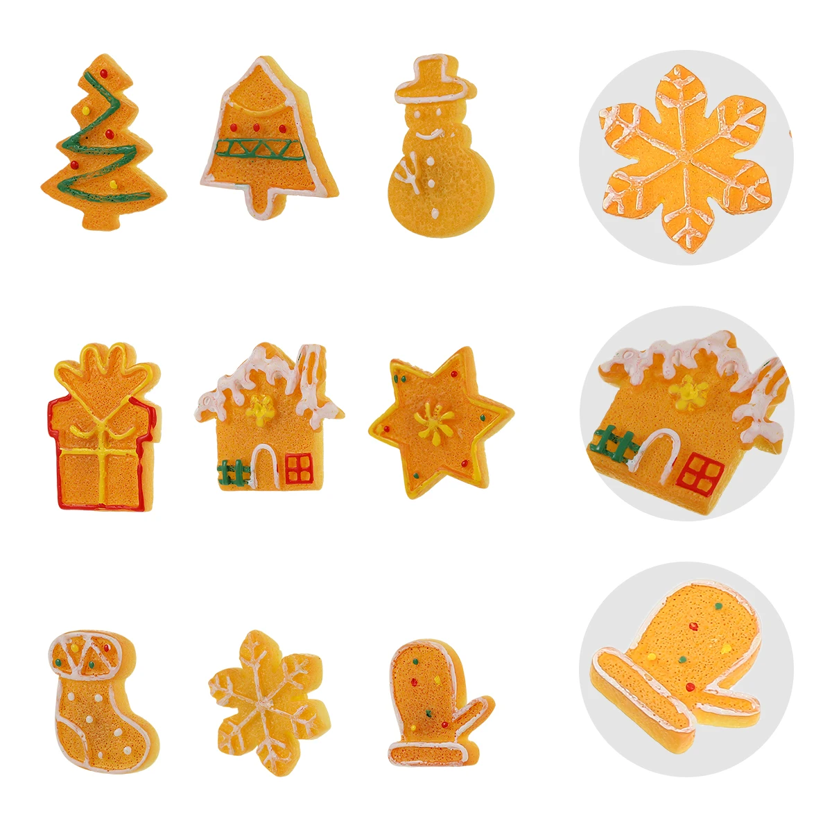 

18pcs Christmas Resin Charms Flatback Diy Pendant Decorations Snowman Snowflake Ornaments For Scrapbook Phone Case Album Red
