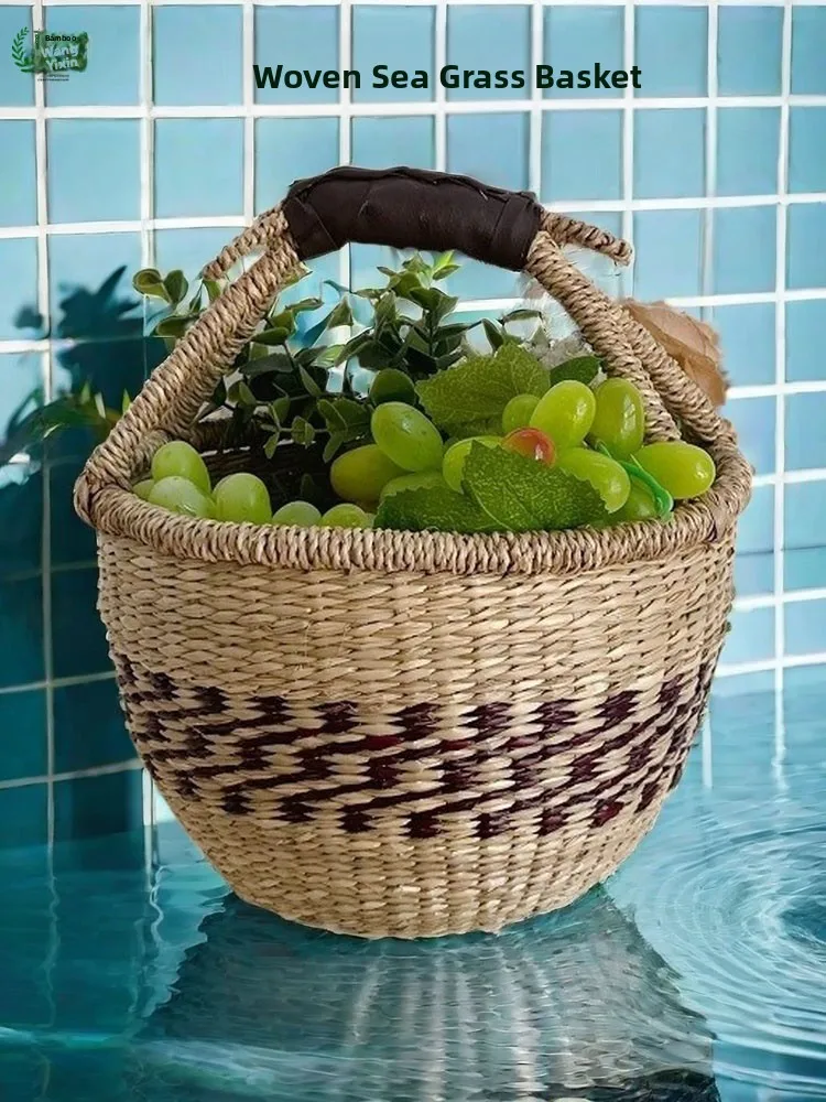 

Плетеная вручную корзина для хранения морепродуктов, овощей и фруктов, декоративная корзина для кухни, дома и пикника