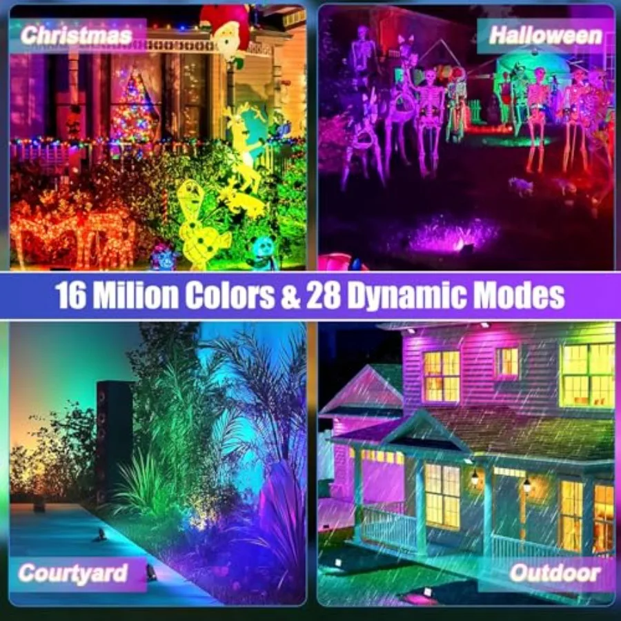 2 Pack 50W 96 LED RGB Light Bars Waterproof IP66 Smart APP/Remote Control Wall Washer Lights DIY 16 Millions Colors LED Light B