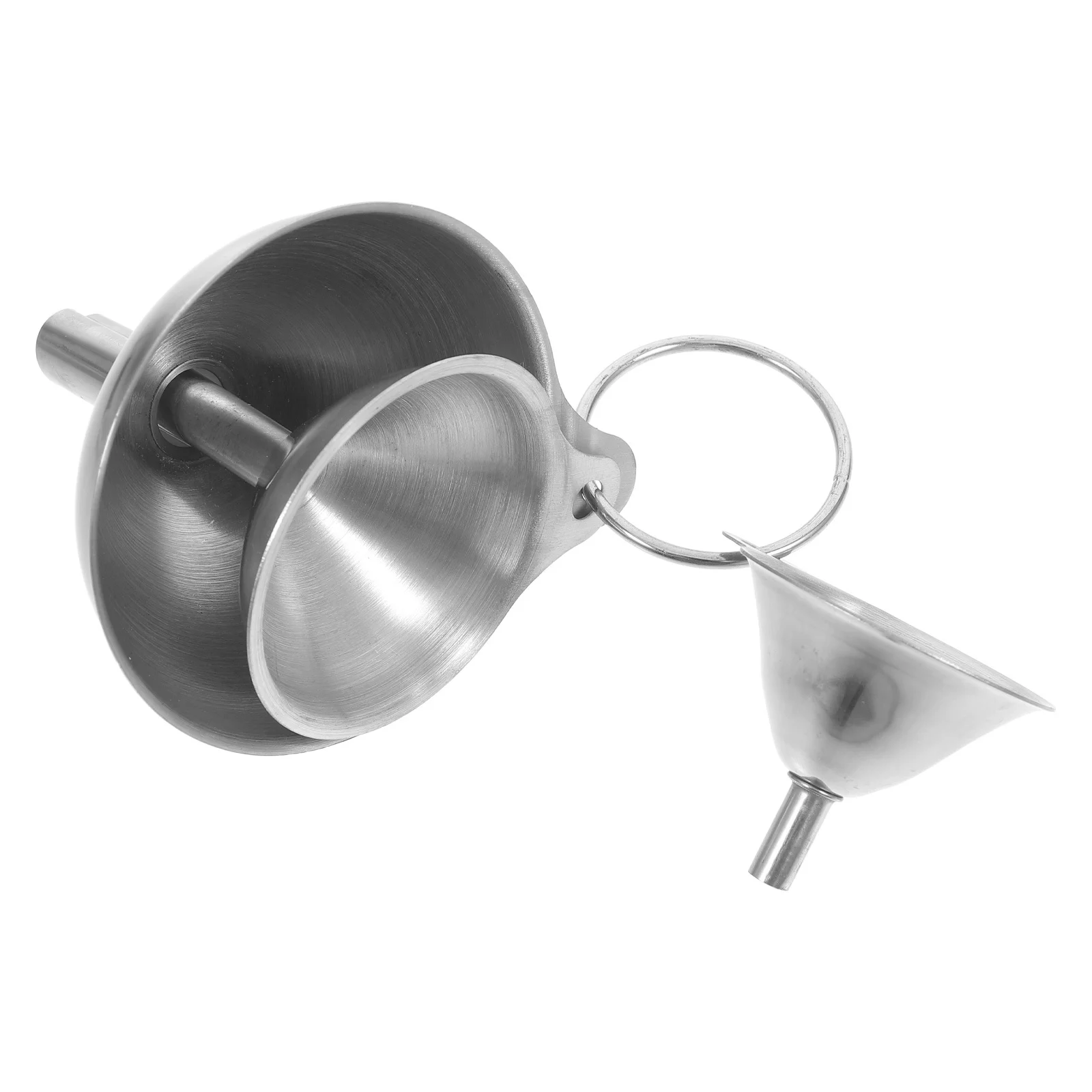 

1 Set Stainless Steel Funnel Kit Wide Spout For Oil Wine Liquid Transfer Portable Kitchen Gadget Multi-Function Bottle Filling