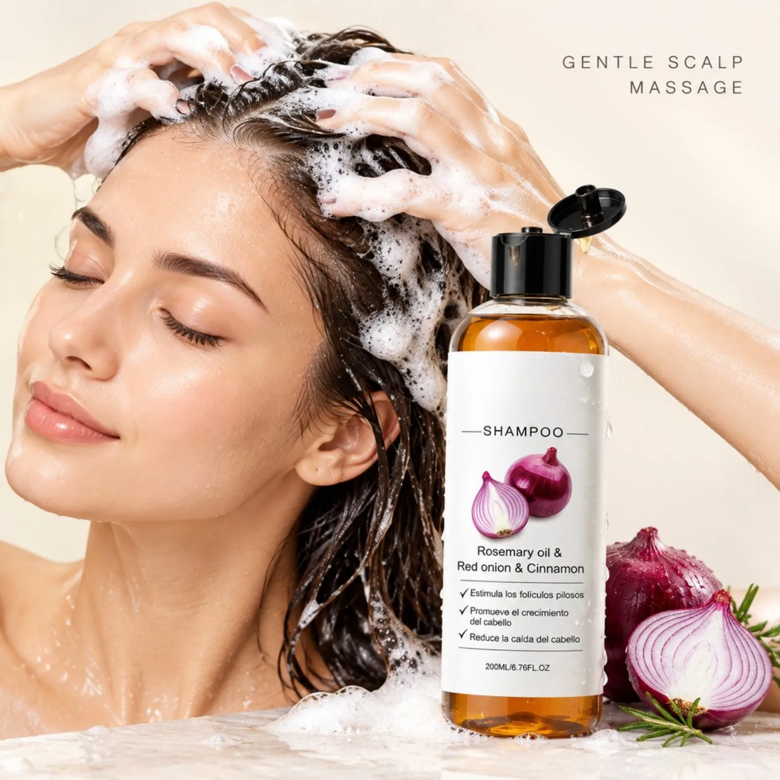 200ml Rosemary Red Onion Shampoo Strengthen Hair Reduce Breakage Improve Scalp Health Control Oil Nourishing Hair Daily Care
