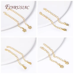 18K Gold Plated Brass Metal Extension Chains Bracelet Necklace Extend Tail Chains Connectors DIY Jewelry Making Findings