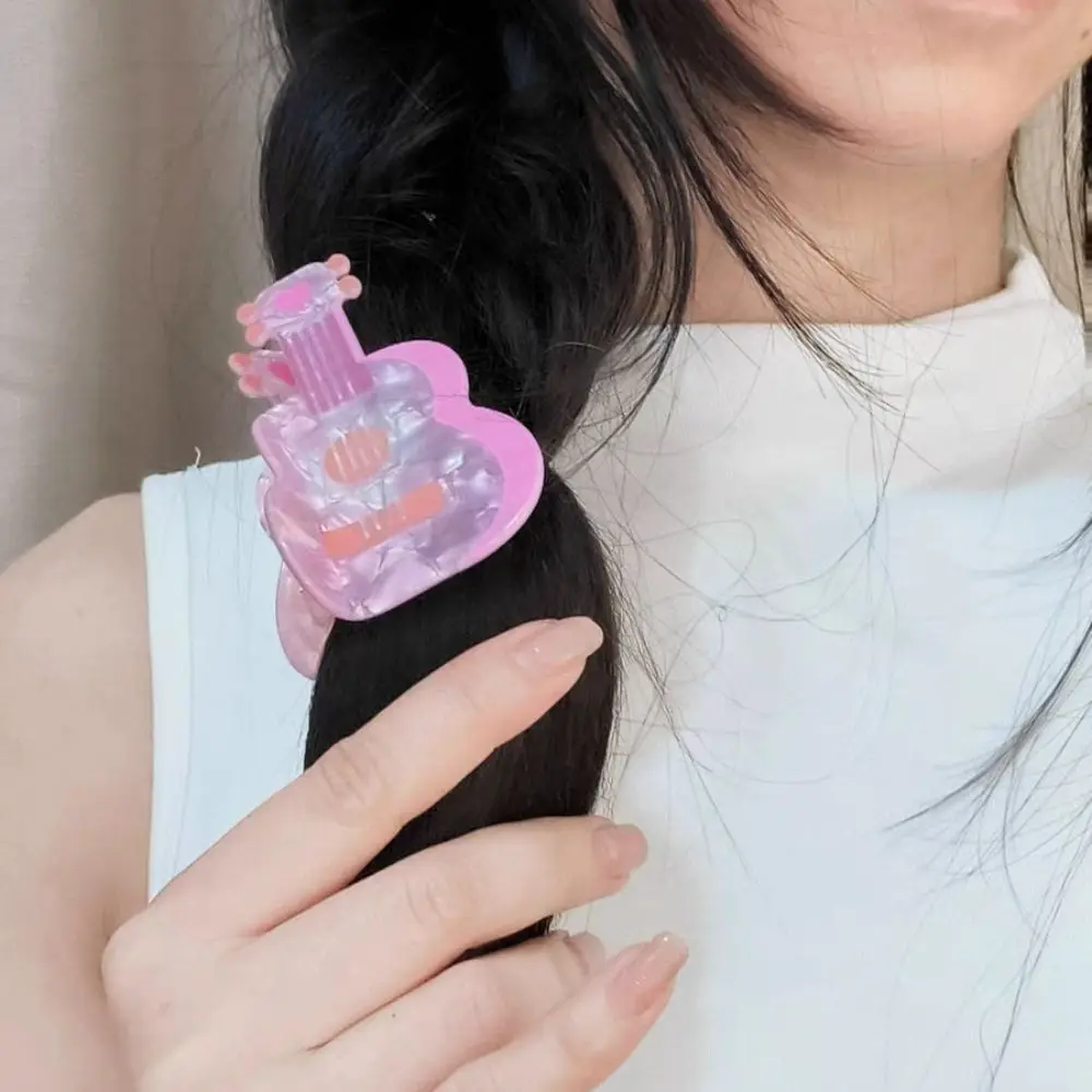 

Acrylic Creative Hair Claw Lovely Little Tram Cartoon Animal Shark Clip Guitar Hair Accessories Cute Hair Claw Female