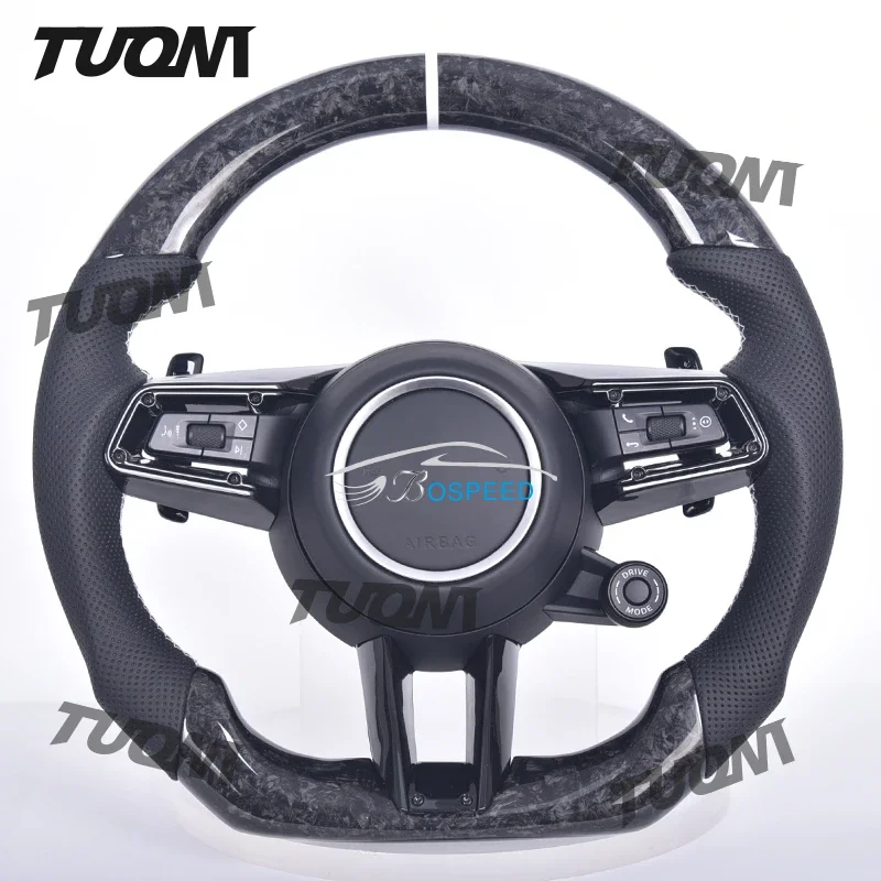 100% Real Forged Carbon Fiber LED Steering Wheel For Porsche Panamera Cayenne Macan 718 911 918 Taycan