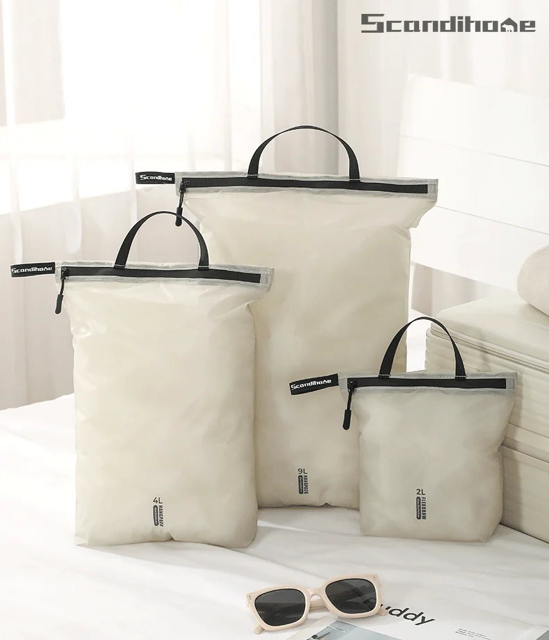 Wasserdichte Reisehandtasche, Aufbewahrungstasche, leichter Kleidungs-Organizer, Reißverschlusstasche für Toilettenartikel, Socken, Unterwäsche, Gepäck – Detail 18