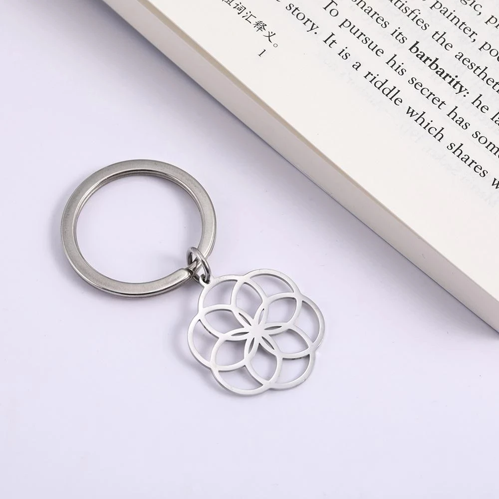 EUEAVAN 5pcs Flower of Life Charms Mandala Pendant Stainless Steel Charm Women Necklace Jewelry Making Accessories Wholesale