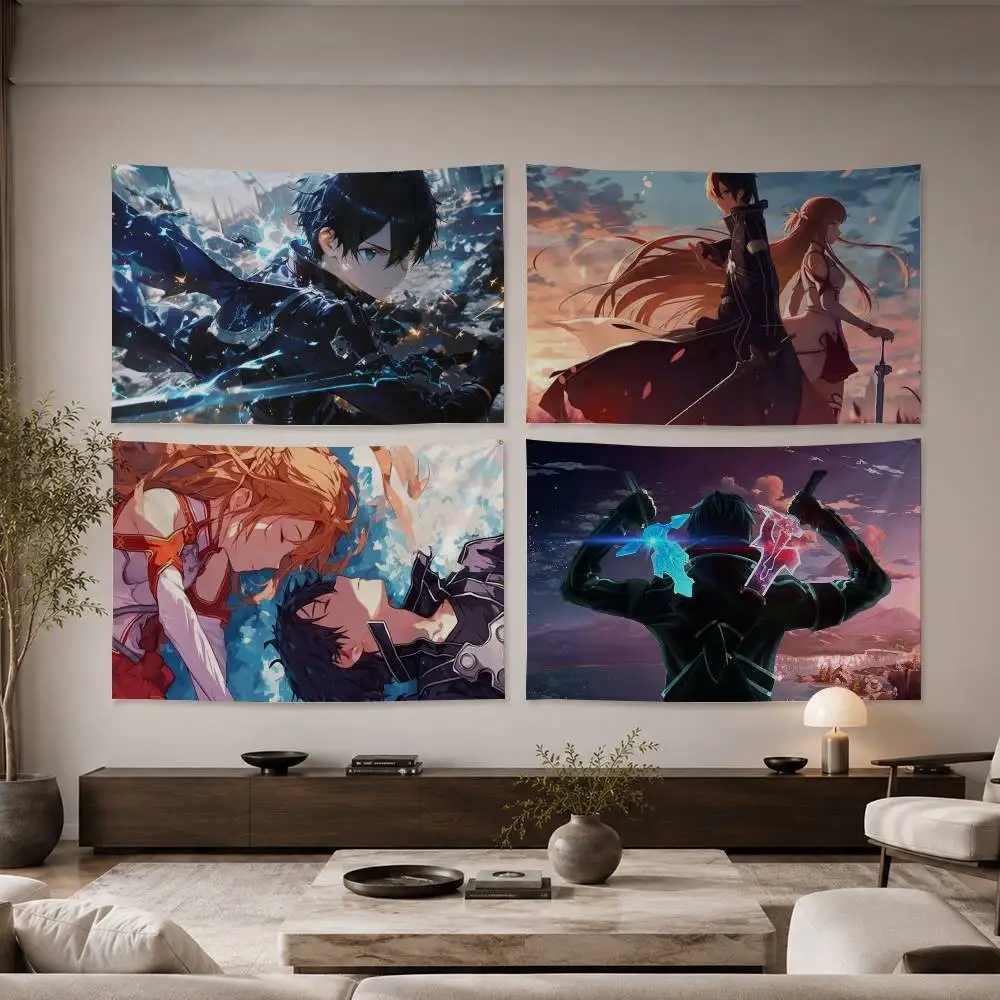 

SAO Sword Flag Digital Printing Banner for Garage Wall Out Door Decoration