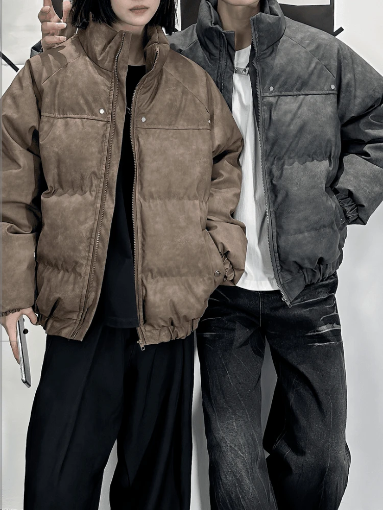 

Hot Sale Autumn Winter Men's Women's American Style Cotton Coat with Stand Collar Thickened Streetwear Cotton Jacket for Couples