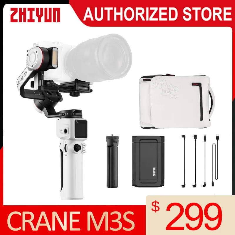 ZHIYUN CRANE M3S Handheld 3-Axis Stabilizer Fast Charging Gimbal Stabilizer with Bluetooth Shutter for Camera Smart Phone