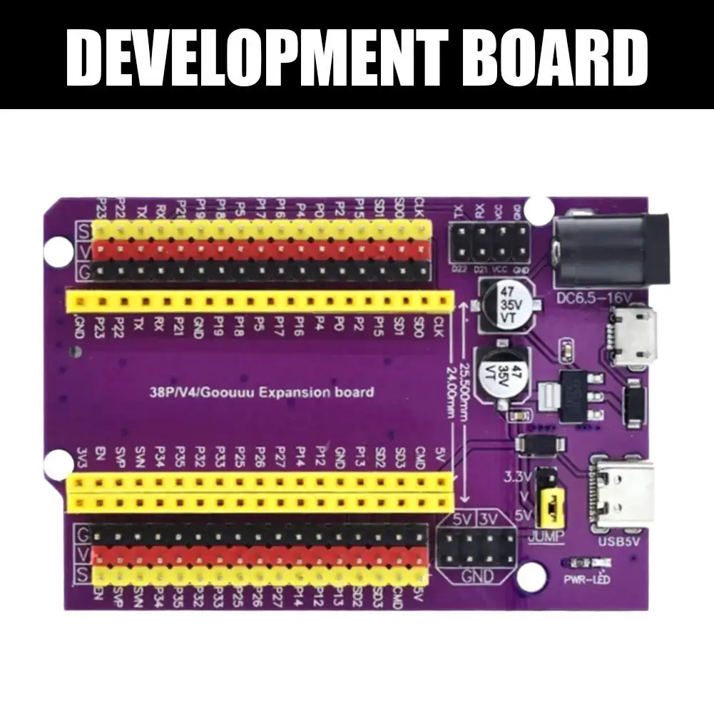 Development Board For Esp32 Development Board Type-c Esp32s 38pin Purple Expansion Board For Esp32s 38pin Purple Expansion F3c6