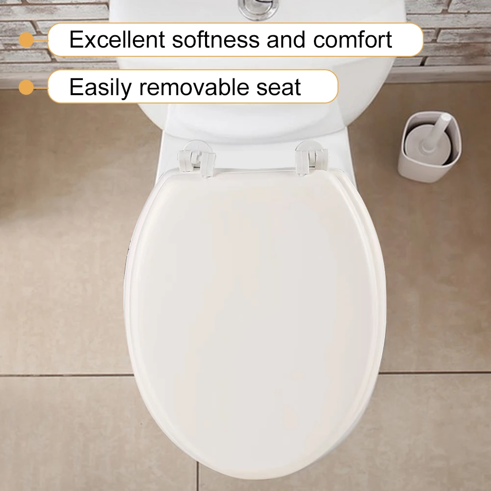 Toilet Seat Cover Seats Comfortable Oval Thicken Round Cushion Soft Toilet Seat Replacement for Bathroom Seats Standard Toilets