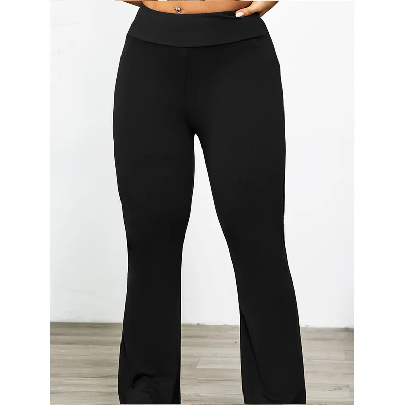 2025 na moda moderna magro calças retas mulheres cintura elástica respirável emagrecimento preto escritório festa wear