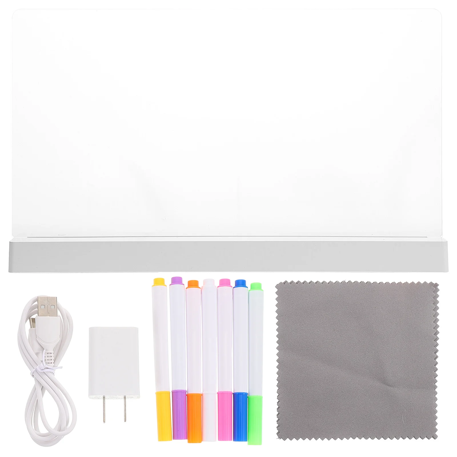 1 مجموعة الاكريليك توهج مجلس شفاف LED قابل للمسح ملاحظة مجلس قابلة للشحن سطح المكتب رسالة تسجيل للمقهى بار مطعم الزفاف