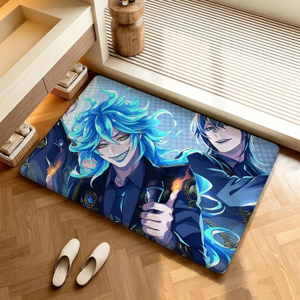 idia Twisted wonderland game  Shower Room Absorbent Small Floor Mat Soft Comfortable Decorative Foot Mat