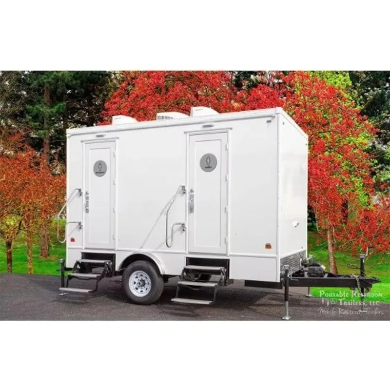 Portable Shower Toilet Trailer ADA, Luxury Restroom with Heat AC Module, for Outdoor Events Film Production Use