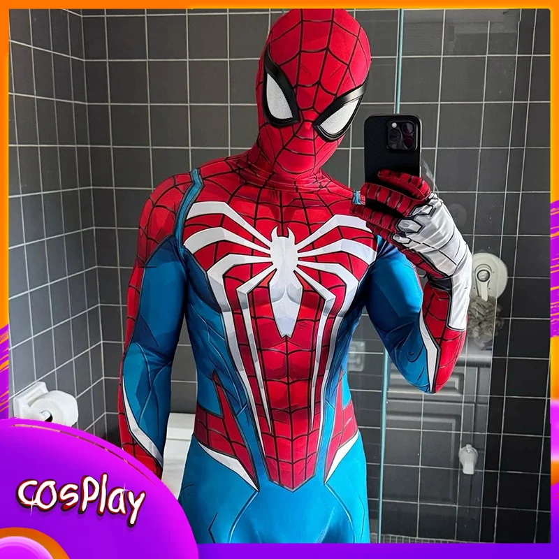 

Rivals Spider Men Cosplay Costume PS5 Superhero Jumpsuit Halloween Comic-Con Carnival Party Coser Props Adult Men Bodysuit Gift