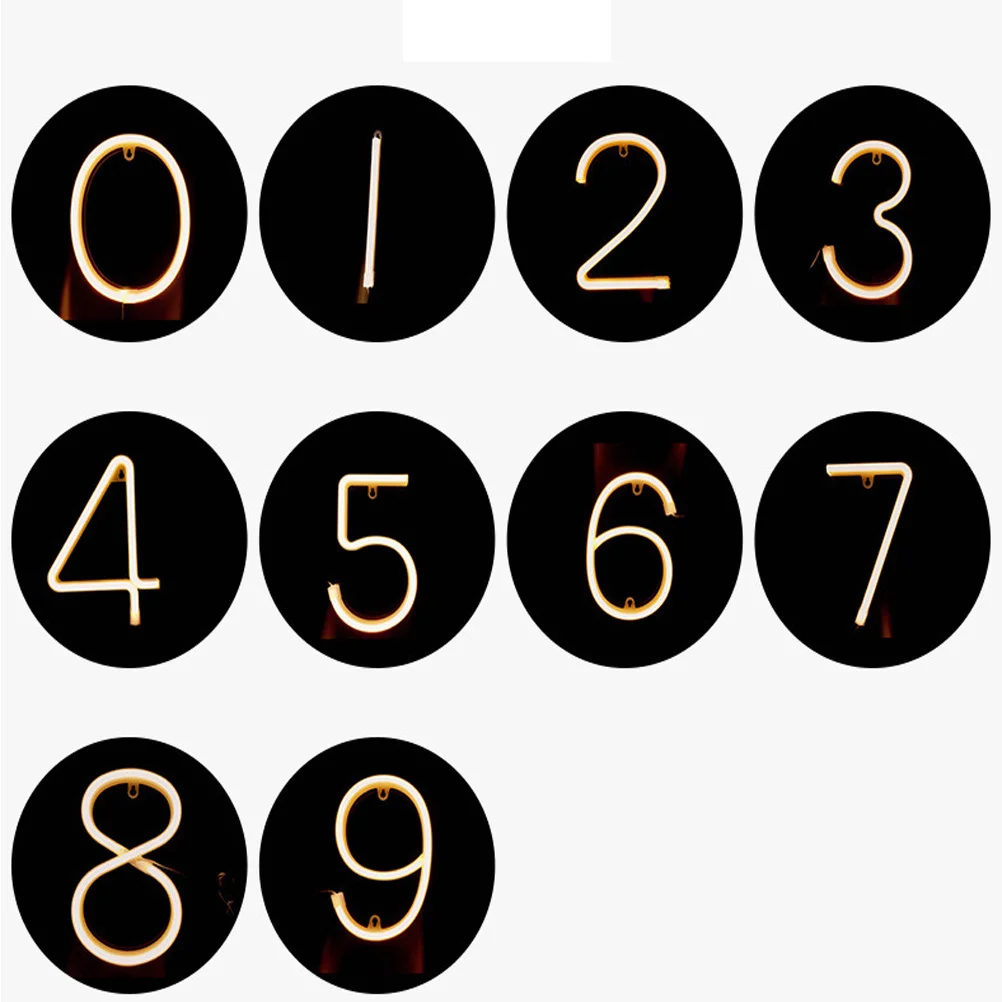 

1Pcs Neon Number Lamp Durable Premium Material Warm White LED Light Wedding Birthday Room Party Decoration Neon Light