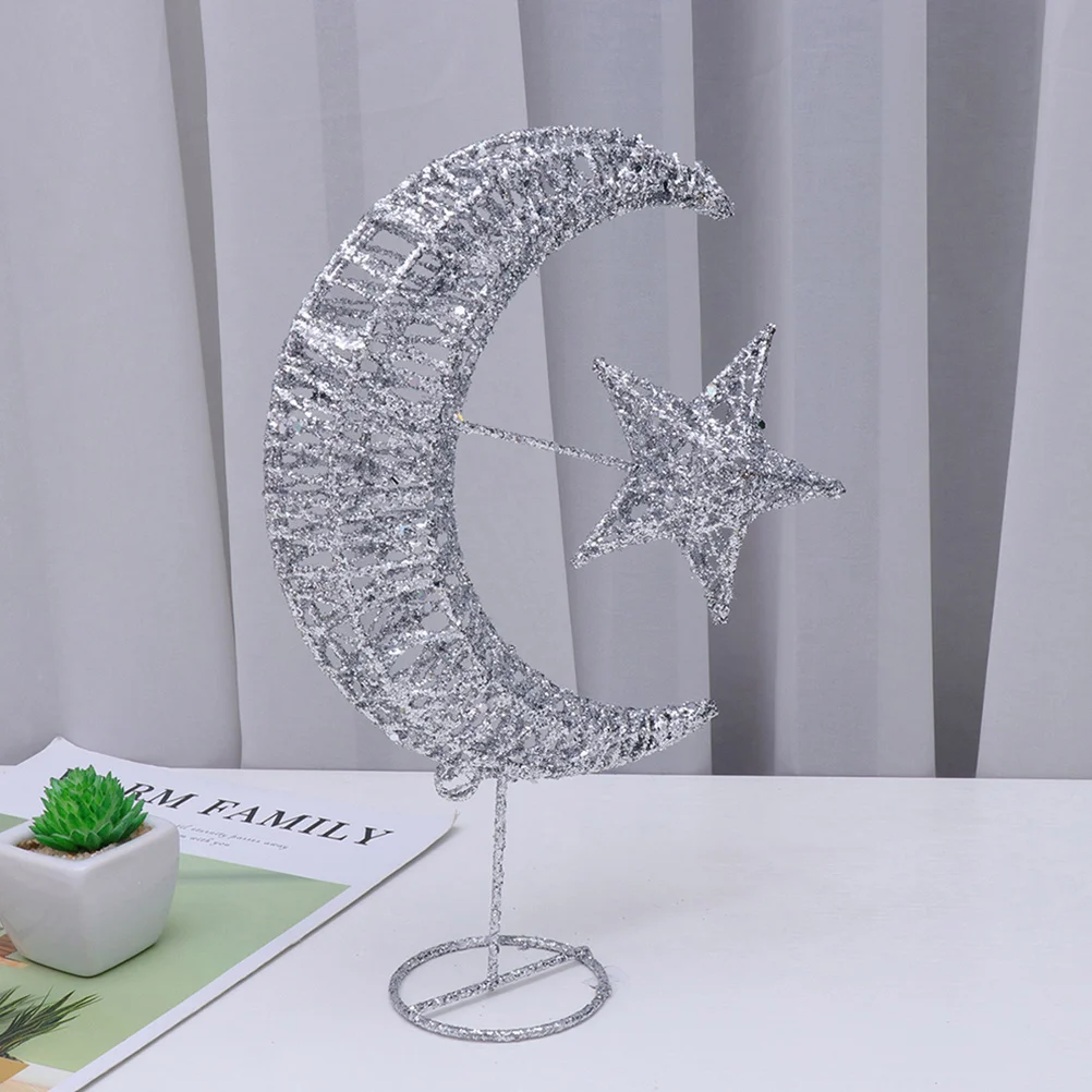

1Pcs Glittering Iron Star Tree Toppers 30cm Moon Pentagram Metal Christmas Tree Decoration Festival Iron Star Treetop