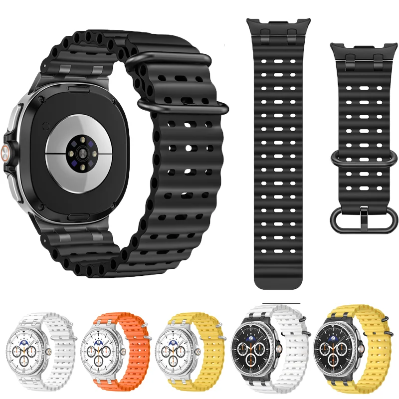 

Silicone Ocean Strap for Samsung Galaxy Watch 8 Classic 46mm Breathable Original Wristband Galaxy Watch 8 40mm 44mm Accessories