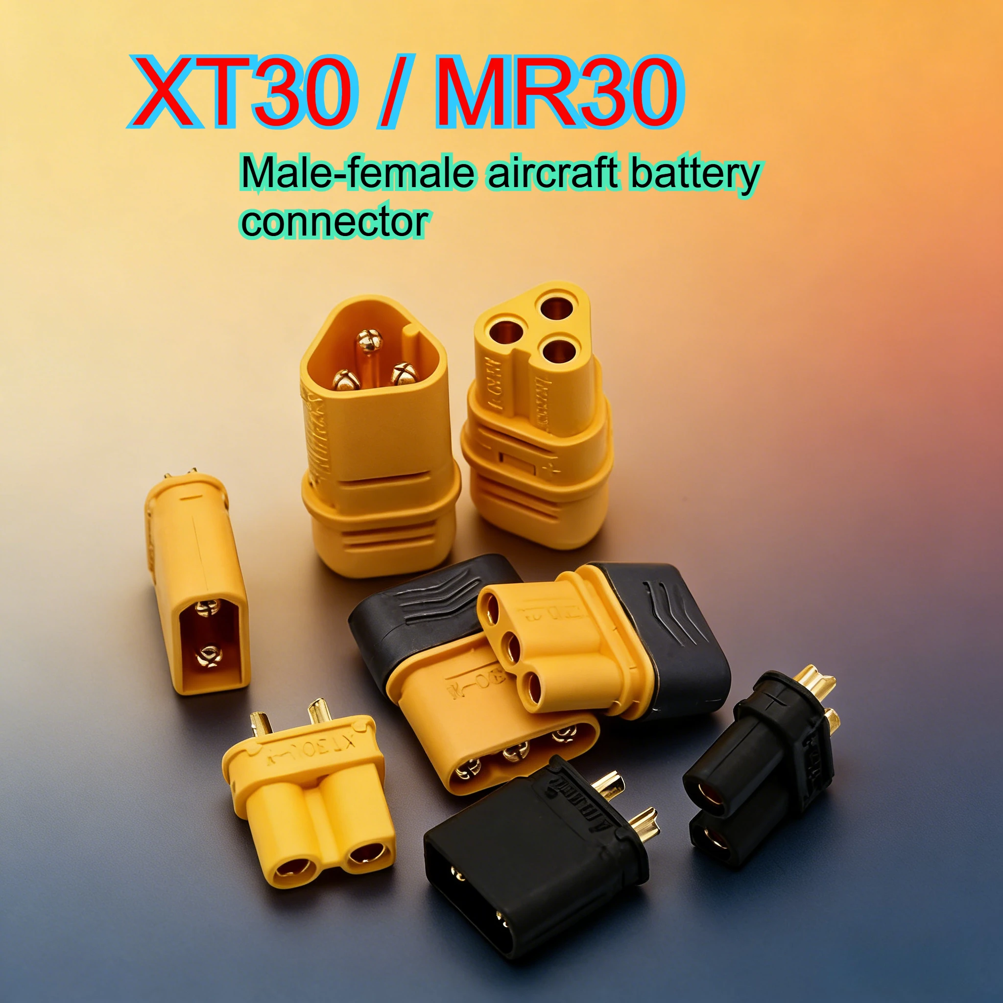 20A 500VT Type Adapter Plug Ams XT30  MR30 Male and Female Model Aircraft Connector Battery Connector Lithium Electromechanical